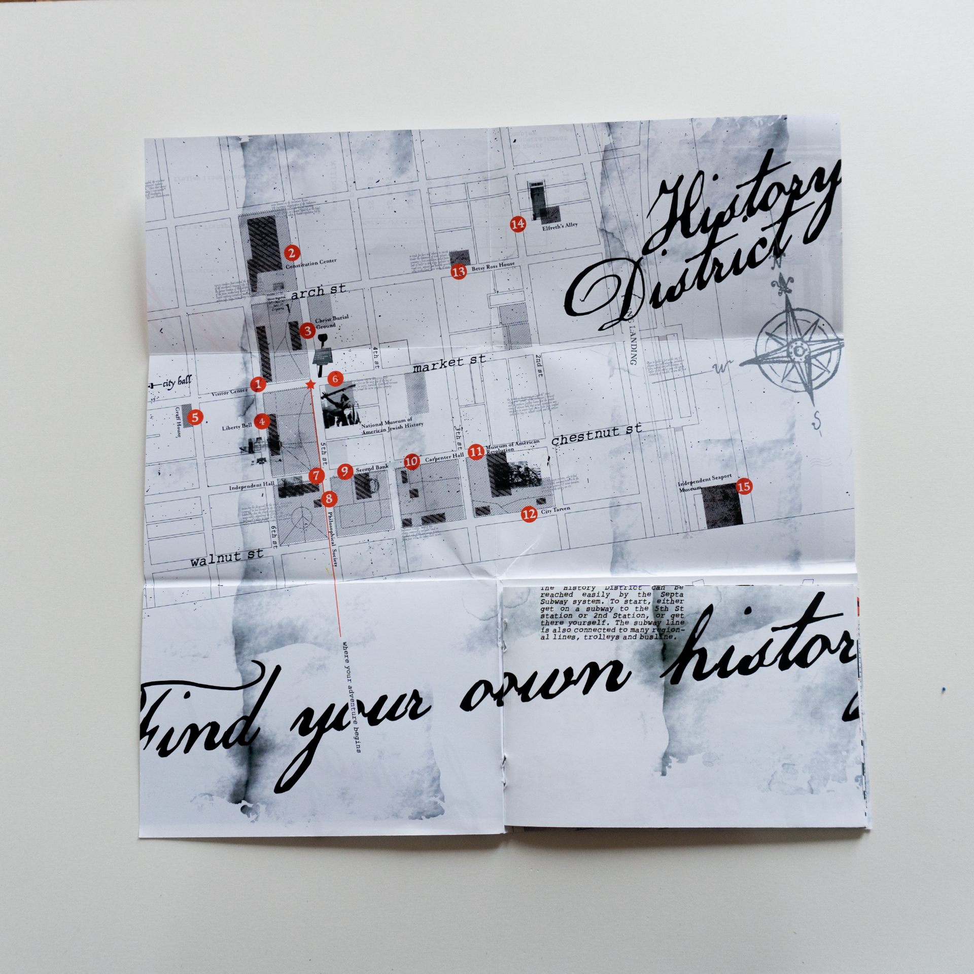 Brochure unfolded with full map